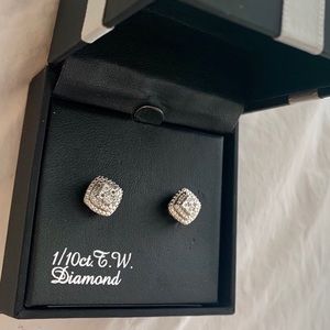 NEW Diamond Cluster Studs in 14k White Gold